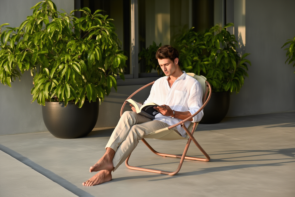 Leather Folding Chair – Beige